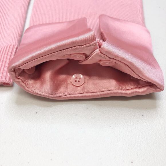 Alice + Olivia Porla Stretch Wool Collared Sweater In Rose Tea Size L NWT - Picture 3 of 11